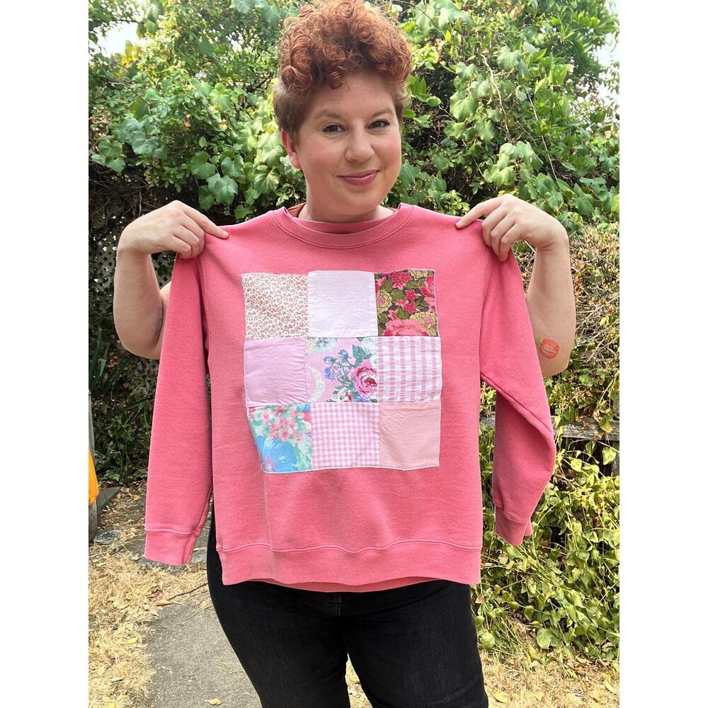 The Pink Patchwork Upcycled Sweatshirt - image 8